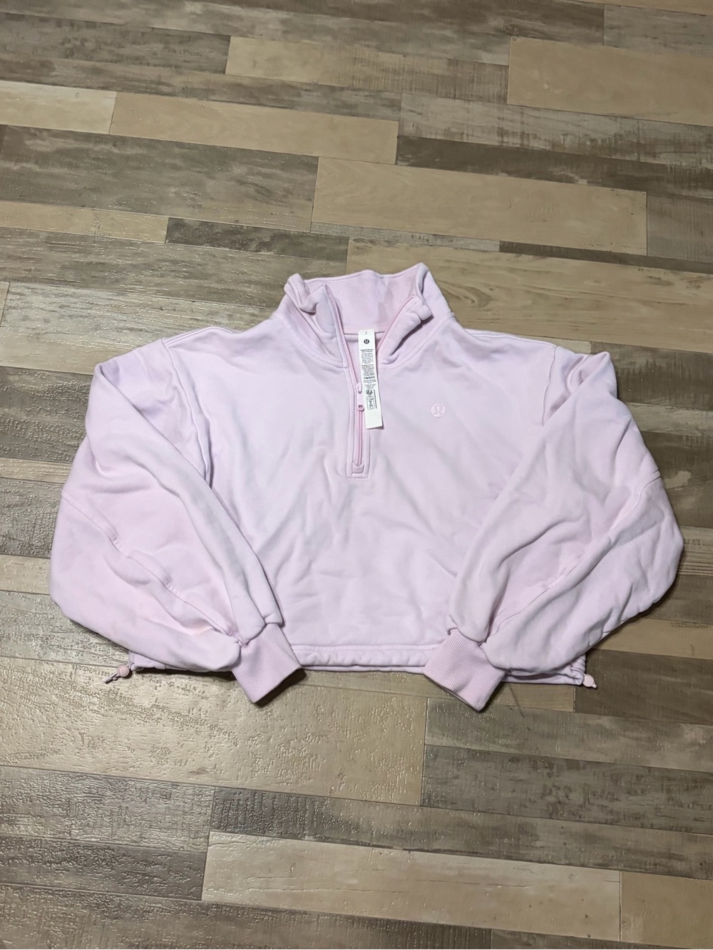 Lululemon Cotton Terry Tennis Half Zip Pink Organza Womens S - Picture 2 of 7